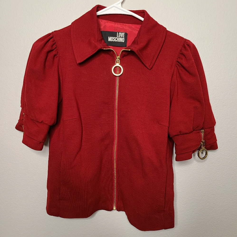 LOVE MOSCHINO - Red Velvet Blouse